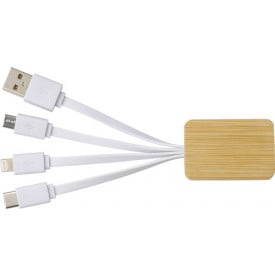 Brandan 3 in 1 oplaadkabel - bamboe