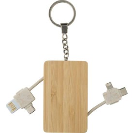 Bamboe sleutelhanger Bianca-Bruin
