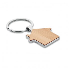 Bamboe sleutelhanger huisje-Hout
