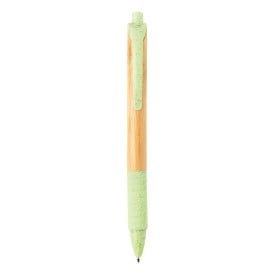 Balpen - bamboe en tarwestro - blauwe inkt