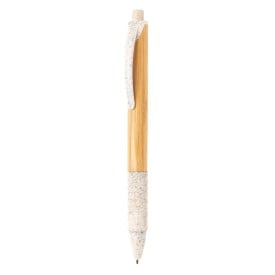 Balpen - bamboe en tarwestro - blauwe inkt