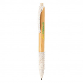 Bamboe & tarwestro pen-Wit