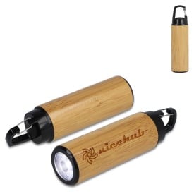 Bamboe zaklamp met clip - gerecycled ABS/bamboe - 70 lm LED - clip