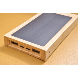 Bamboe zonne-energie powerbank Elz