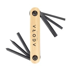 Black Tool multitool - staal en bamboe - 7-delig - in doosje