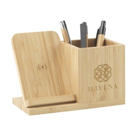 Bamboo Boss 15W FSC draadloze oplader/penhouder
