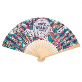 Bamboo hand fan-Full color