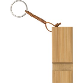 Kian sleutelhanger - bamboe - 8 cm - met telefoonhouder