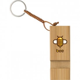 Kian sleutelhanger - bamboe - 8 cm - met telefoonhouder
