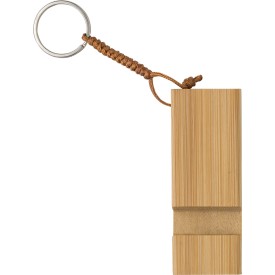 Kian sleutelhanger - bamboe - 8 cm - met telefoonhouder