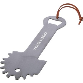 Barbecuereiniger - RVS - met flesopener - ophangkoord