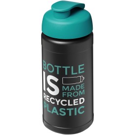 Baseline 500 ml gerecyclede drinkfles met klapdeksel-Aqua