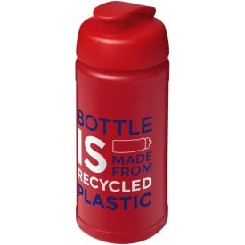 Baseline 500 ml gerecyclede drinkfles met klapdeksel-Rood, rood