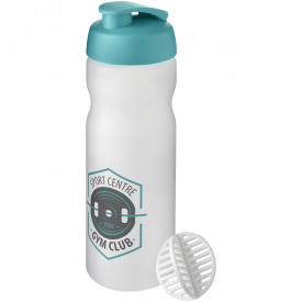Baseline® Plus 650 ml sportfles met shaker bal-Aqua, frosted transparant