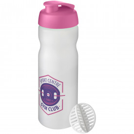 Baseline® Plus 650 ml sportfles met shaker bal-Magenta, frosted transparant