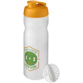 Baseline® Plus 650 ml sportfles met shaker bal-Oranje, frosted transparant
