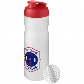 Baseline® Plus 650 ml sportfles met shaker bal-Rood, frosted transparant
