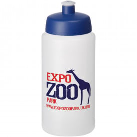 Baseline® Plus grip 500 ml sportfles met sportdeksel-Transparant,blauw