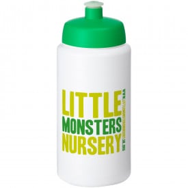 Baseline® Plus grip 500 ml sportfles met sportdeksel-Wit,groen