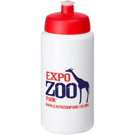 Baseline® Plus grip 500 ml sportfles met sportdeksel-Wit,rood