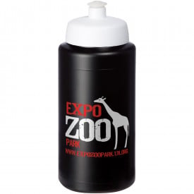 Baseline® Plus grip 500 ml sportfles met sportdeksel-Zwart,wit