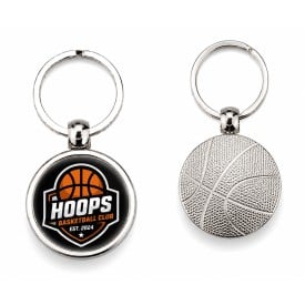 Metalen sleutelhanger basketbal - full colour bedrukt