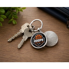 Basketbal sleutelhanger-Zilver
