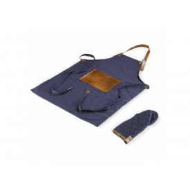 BBQ-schort en -want-Donker blauw