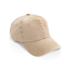BEAU AWARE™ Washed 6 panel 270gsm cotton twill cap-Beige
