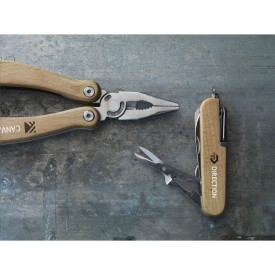 Beechwood multitool multitang - RVS en hout - 9-delig - 11 functies - in doosje