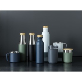 Beker 300ml - RVS - kopergeïsoleerd - vacuüm - met bamboe deksel