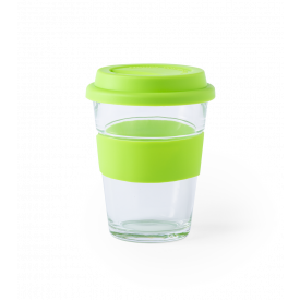Durnox beker 350 ml - glas/siliconen - anti-verbrandingsstrip