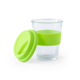 Durnox beker 350 ml - glas/siliconen - anti-verbrandingsstrip