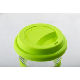 Durnox beker 350 ml - glas/siliconen - anti-verbrandingsstrip