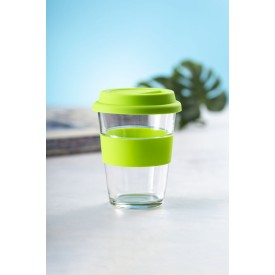 Durnox beker 350 ml - glas/siliconen - anti-verbrandingsstrip