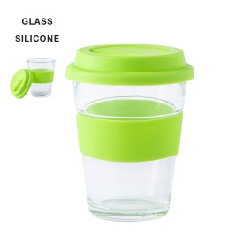 Durnox beker 350 ml - glas/siliconen - anti-verbrandingsstrip