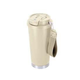 Beker-fles kazont 500 ml - gerecycled RVS - isolerend - draagriem