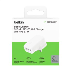 Belkin BoostCharge USB-C-oplader - 25/20 W - rPC - 3 poorten