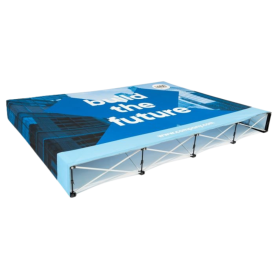 Rechte pop-up wand medium - complete set - dekostof - full colour bedrukking