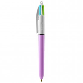 BIC® 4 Colours Fashion britePix™ balpen-Wit/pastel paars