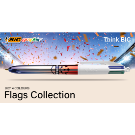 BIC® 4 Colours® balpen - kunststof - vlag design