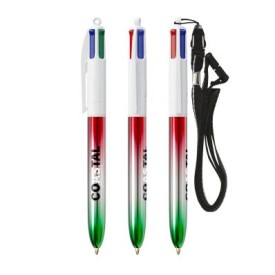 BIC® 4 Colours® Flags Collection + lanyard-Rood - zilver - groen