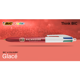 BIC® 4 Colours® balpen - kunststof - glacé afwerking - met lanyard