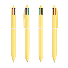 BIC® 4 Colours® Pastel + Lanyard-Pastel geel