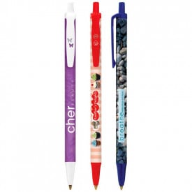 BIC® Clic stic balpen - kunststof - zwarte, blauwe inkt