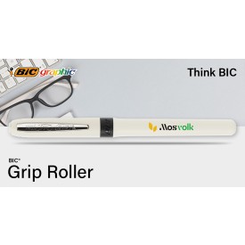 BIC® Grip roller balpen - kunststof - blauwe inkt - losse dop