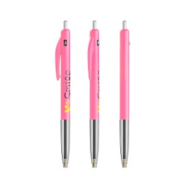 BIC® M10® Clic balpen - kunststof - blauwe inkt-Roze