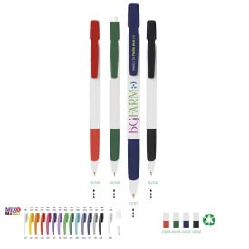 BIC® Media Clic grip Ecolutions® balpen - gerecycled kunststof - zwarte, blauwe inkt