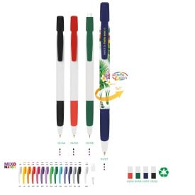 BIC® Media Clic grip Ecolutions® balpen - gerecycled kunststof - zwarte, blauwe inkt