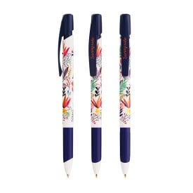 BIC® Media Clic grip Ecolutions® balpen - gerecycled kunststof - zwarte, blauwe inkt